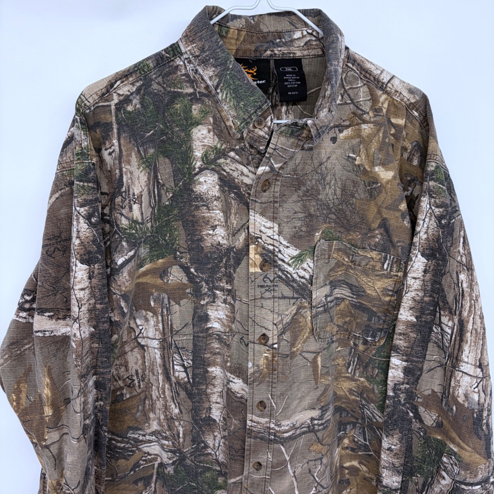 Camo Bushmaster Button Down Hunting Shirt 2XL Mens Realtree Camouflage - Picture 2 of 6